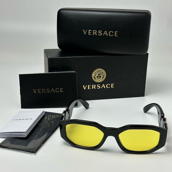 VERSACE Sunglasses VE4361 GB1/85 Black Yellow Unisex NEW - Picture 12 of 12
